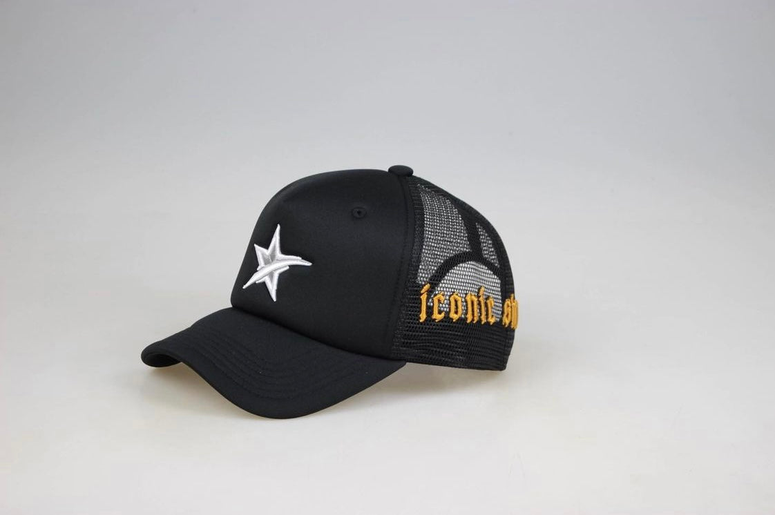 Iconic Star Black Trucker Hat